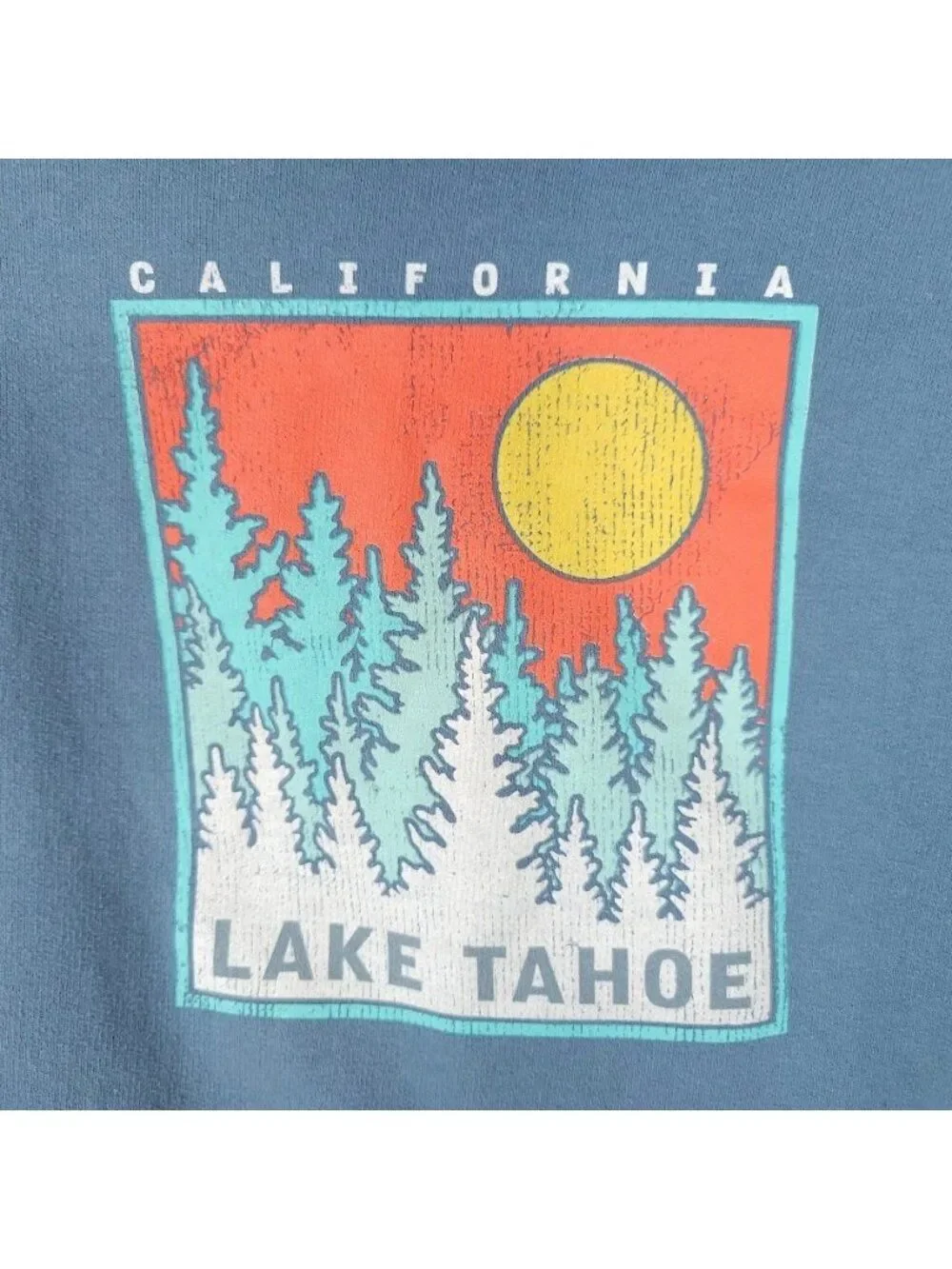 Lake Tahoe Sweatshirt Hoodie Youth Size 14 16 Blue Full Zip Travel Destination